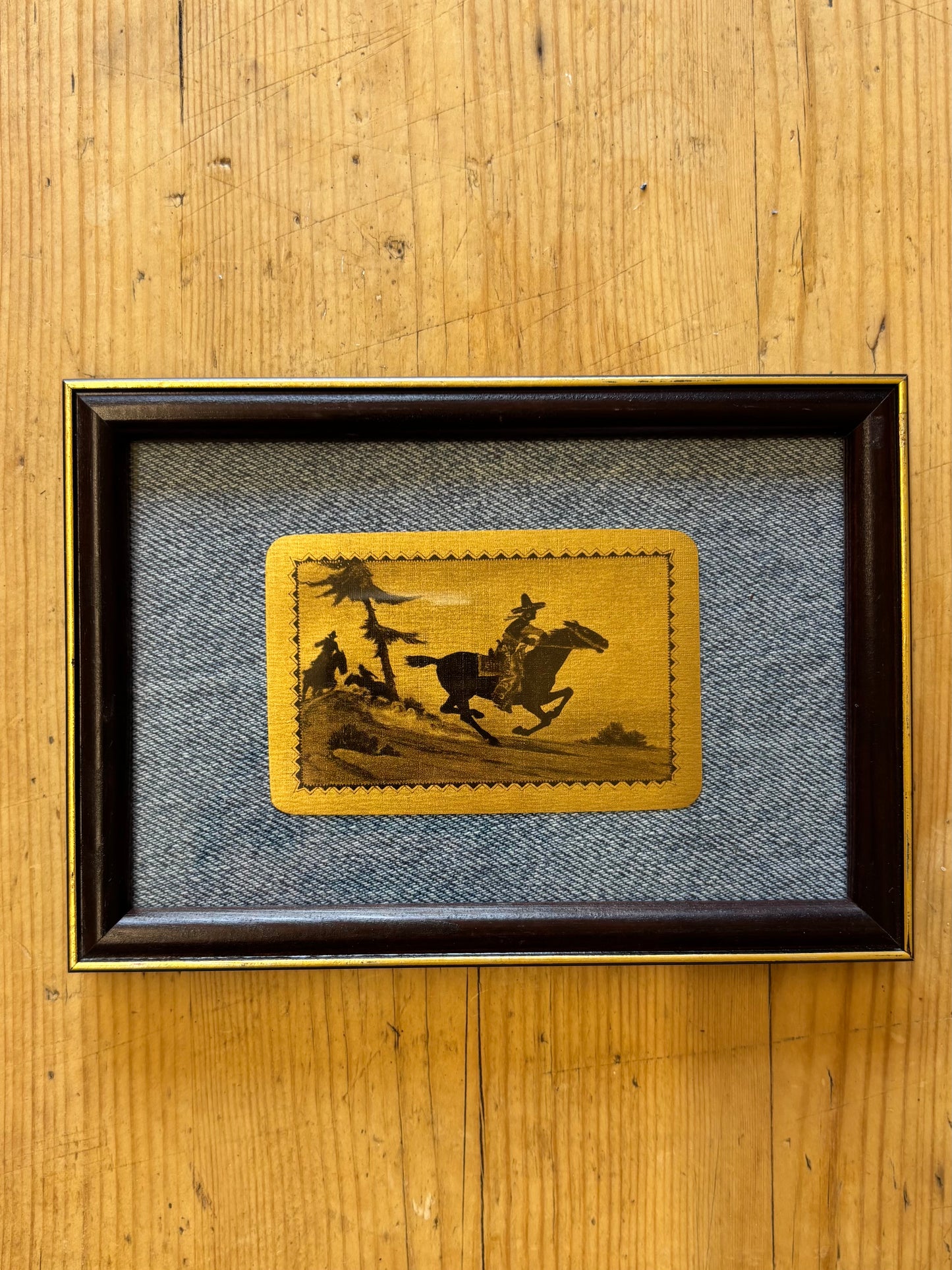 Framed Vintage Western Playing Card