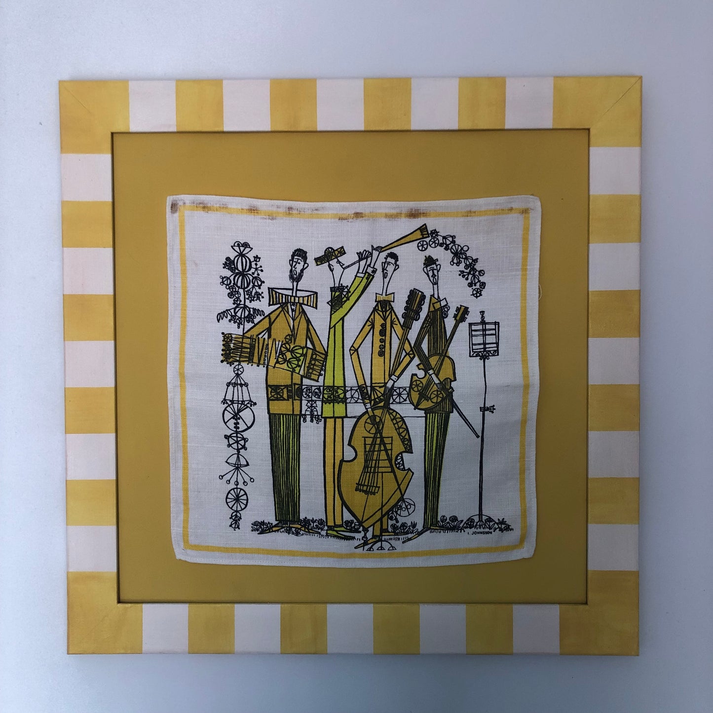 Framed vintage Swedish napkin