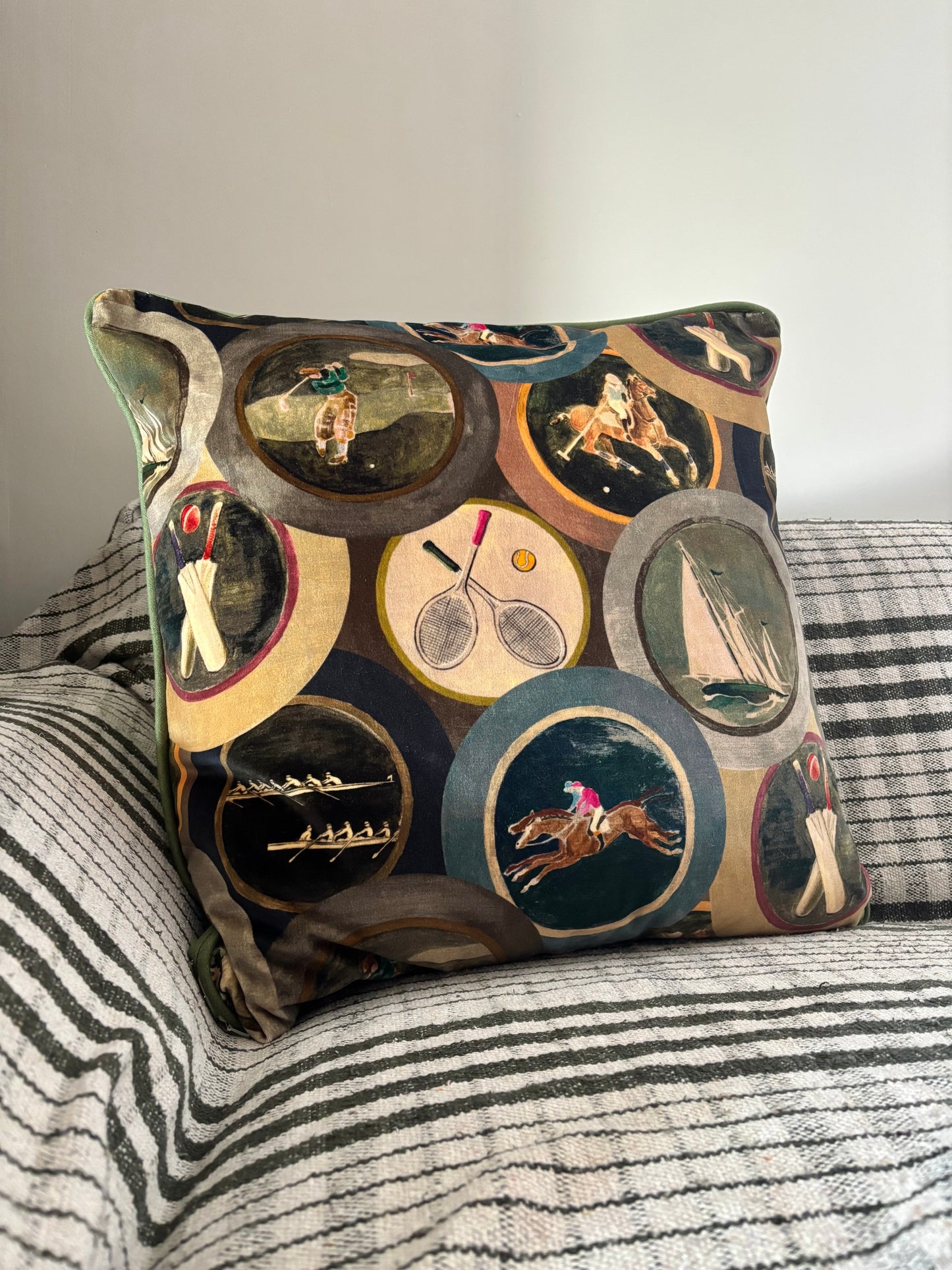 Mulberry "Sporting Life" cushion, 60 x 60cm